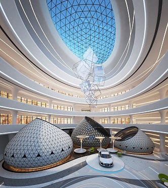 Modern Atrium Mall 3d model