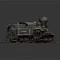 Vintage Steam Train Model On Tracks With Detailed Black Exterior And Display Base