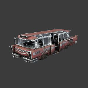 Industrial LOFT Bus Cyberpunk Scrap Bus 3d model