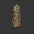 Stone Wood Sculpture With Intricate Carved Wave Patterns In Natural Brown Tone