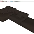 Modern Multiplayer Sofa Pillow Right Angle 3d model