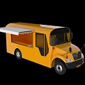 Yellow Food Truck With Open Side Door and Retractable Awning for Mobile Service