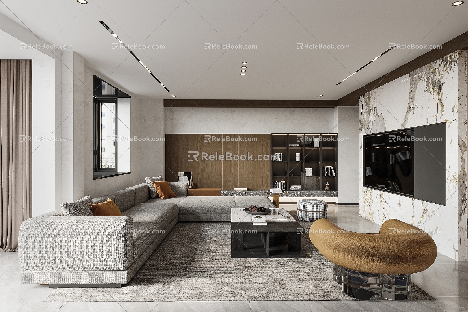 modern living room 3d model