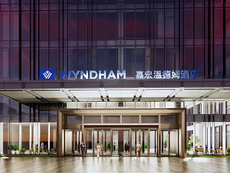 Modern Hotel Door Head Hotel Entrance Door Head 3d model