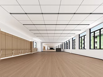 Simple Style Training Room Yoga Hall Exercise Classroom Dance Classroom 3d model