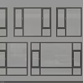 Aluminum Frame Casement Windows With Screen Mesh And Multiple Panel Design 3d model