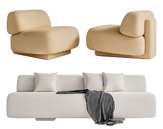 Modern Combination Sofa Double Sofa 3d model