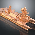 Modern Sculpture Advanced Naval Robot Ship Science Fiction Ship Future Ship 3d model