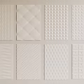 Soft Panels With Various Textured Designs Quilted Wavy Grid And Geometric Patterns For Interior Decoration 3d model