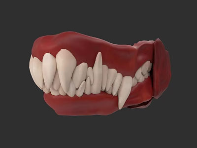 Reptile Jaw Model Featuring Sharp Teeth And Detailed Dental Structure 3d model