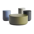 Modern Cylindrical Coffee Table with Multiple Colors Including Olive Blue Gray and Black 3d model