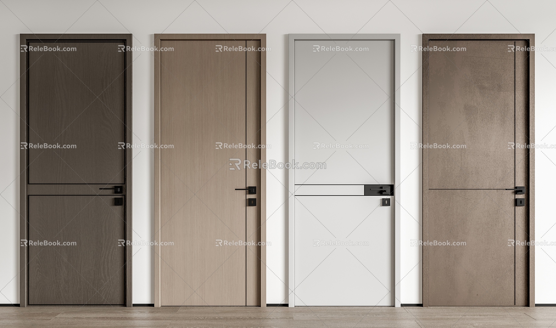 Minimalist door combination 3d model