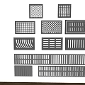 Assorted Grille Panel Designs Featuring Diverse Patterns And Ventilation 3d model