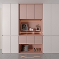 Simple Fresh Bedroom Wardrobe Segmented Open Panel Combination Color Stitching Locker 3d model