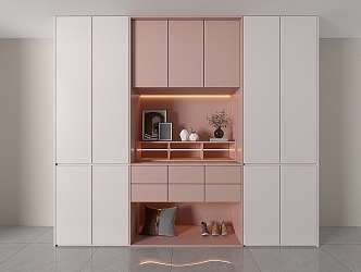 Simple Fresh Bedroom Wardrobe Segmented Open Panel Combination Color Stitching Locker 3d model