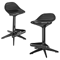 Modern Black Bar Stools With Sleek Design And Comfortable Tall Stable Base 3d model