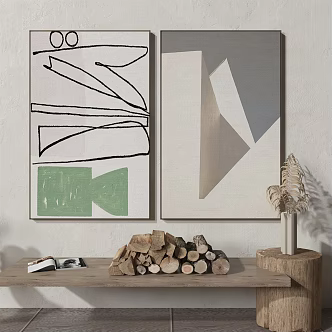modern abstract painting abstract decorative painting 3d model