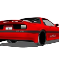 Red Two Door Classic Sports Car With TURBO Stripe And Silver Alloy Wheels