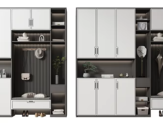 New Chinese Shoe Cabinet Entrance 3d model