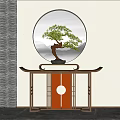 New Chinese Style End View Table Entrance Cabinet End View Table 3d model