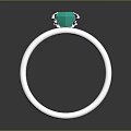 Silver Ring With Green Gemstone Elegant Design For Daily Use