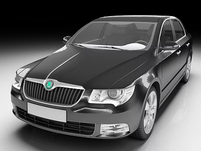 3D Rendered Black Sedan With Modern Exterior Design Front Grille Headlights And Alloy Wheels 3d model
