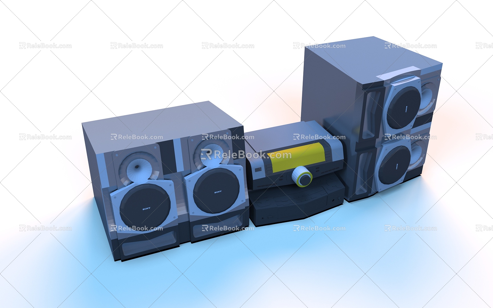 Audio and audio equipment AV system speaker system sound processing frequency response range drive unit divider design power amplifier audio 3d model