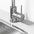 Stainless Steel Kitchen Sink With Modern Faucet And Single Bowl Design