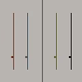 Modern Slim Wall Lamps with Colorful Bases Mounted On White Wall