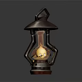 Vintage Design Candle Lantern With Metal Frame Glass Shade And Warm Flame
