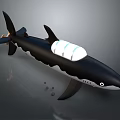 Bionic Shark With Transparent Cabin And Propulsion System For Underwater Exploration 3d model
