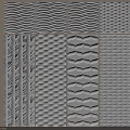 Sofa Background Wall Interior Design With White Textured Tiles Wave Herringbone Diamond Patterns 3d model