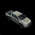 Toyota Pickup Truck With Beige Exterior Bold Grille LED Headlights And Rugged Black Wheels