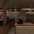 Modern Coffee Shop Interior Design Featuring Wooden Bar Counter Comfortable Tables And Soft Lighting