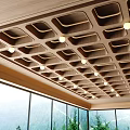 Chinese-style Solid Wood Ceiling Wooden Ceiling 3d model
