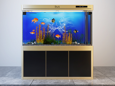 Light Luxury Fish Tank 3d model