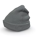 Soft Gray Waffle Knit Beanie With HUNTINGTON SPORT Brand Label