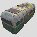 Old Rusty Bus With Faded Yellow And Green Paint And Number 142