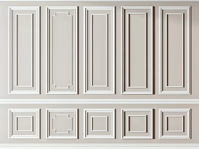Elegant Gypsum Cornice Wall Decoration Design 3d model