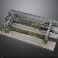 Ancient Stone Building Structure With Colorful Brick Paving And Moss Covered Edges