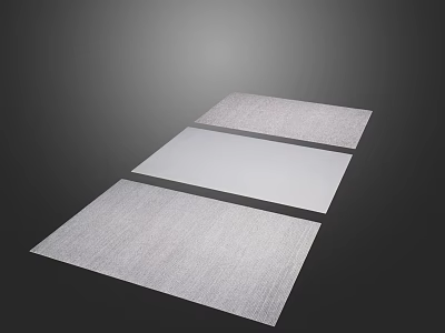 Light Colored Textured Square Rugs Set of Three for Modern Living Room Decor 3d model