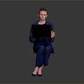 Child Using Laptop With Parent In Blue Suit Holding Coffee Cup