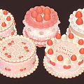 cake fruit cake cream cake birthday cake 3d model