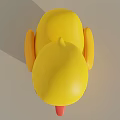 Cute Yellow Rubber Duck Doll With Orange Beak And Black Eyes