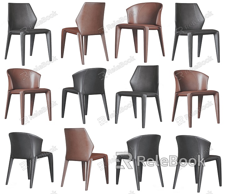 Creative Light Luxury Leather Dining Chair Single Chair Desk Leisure Chair Art Single Chair Famous Brand Chair model