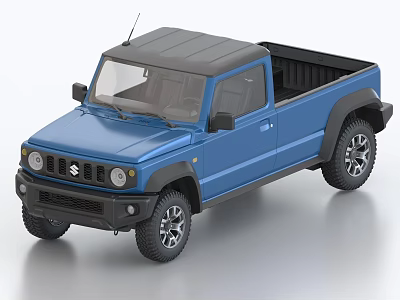 Blue Suzuki Pickup Truck With Rugged Design 3d model Blue Suzuki Pickup Truck With Rugged Design 3d model
