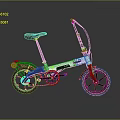 Folding Bicycle With White Frame Black Wheels And Modern Compact Design 3d model