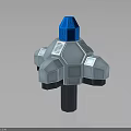 Mechanical Equipment With Blue Hexagonal Top And Silver Gray Structure On Black Pole