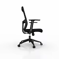 Two Black Office Chairs With Mesh Back Armrests Different Bases Wheels And Fixed Frame 3d model