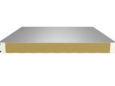 Composite Building Panel With Gray Surface Yellow Core And White Edge For Construction 3d model